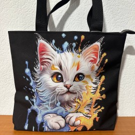 Сумка котик з бризками чорна